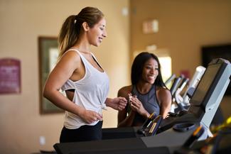 Woman runniing on treadmill